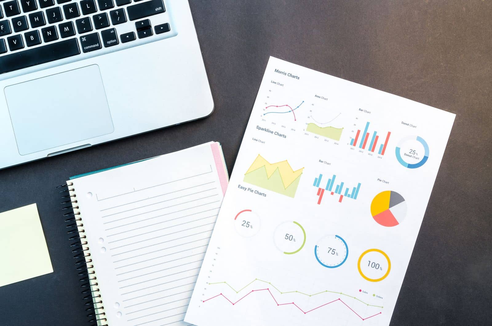 Grafikler içeren finansal rapor